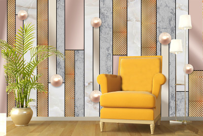 Print Panda Abstract Multicolor Wallpaper(325 cm x 40 cm)