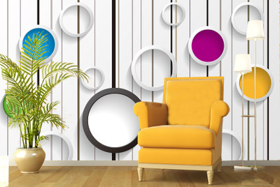 Print Panda Abstract Multicolor Wallpaper(325 cm x 40 cm)