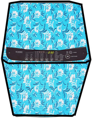 JM Homefurnishings Top Loading Washing Machine  Cover(Width: 59 cm, Turquoise Blue, White)