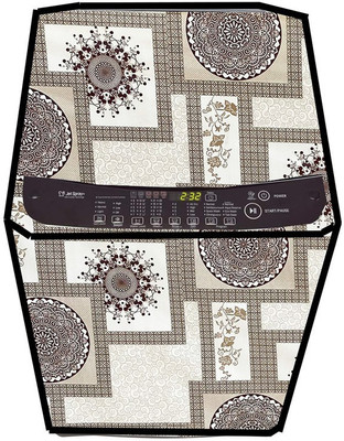 JM Homefurnishings Top Loading Washing Machine  Cover(Width: 68 cm, Brown, White)