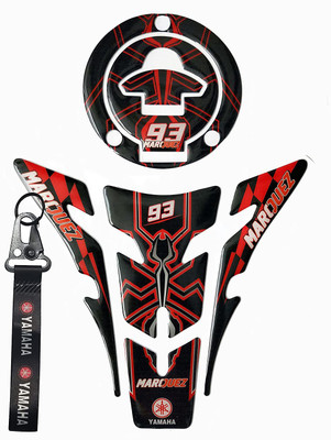 A1GRAPHIX Bike Combo Tank Pad & Fuel Cap Epoxy 3D Sticker Compatible with R15 C Bike Tank Pad