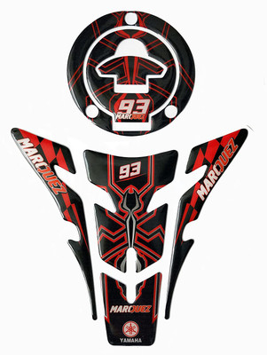 GraphixDesign Combo Tank Pad & Fuel Cap Epoxy 3D Sticker Compatible with R15 Bike Tank Pad