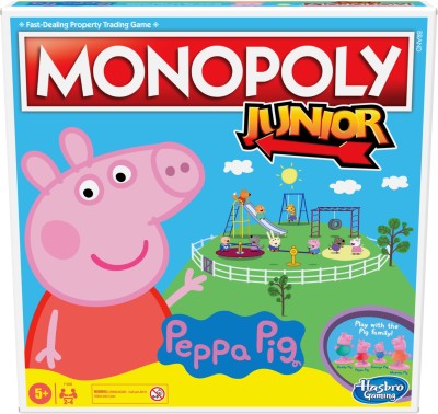 Monopoly Junior Peppa Pig Edition Game for 2-4 Players, For Kids Ages 5 and Up Board Game Accessories