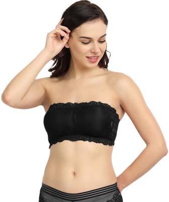 BRATON Women Bandeau/Tube Lightly Padded Bra(Black)