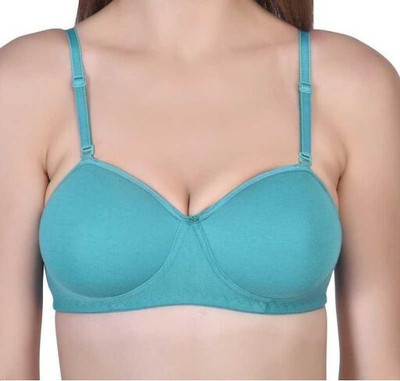 MH Mode Women Balconette Lightly Padded Bra(Light Blue)