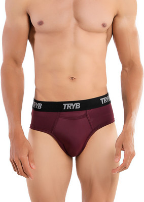 Tryb Men Mens Sport Performance Moisture Wicking Athletic Active Dry Fit Boxer Brief Brief