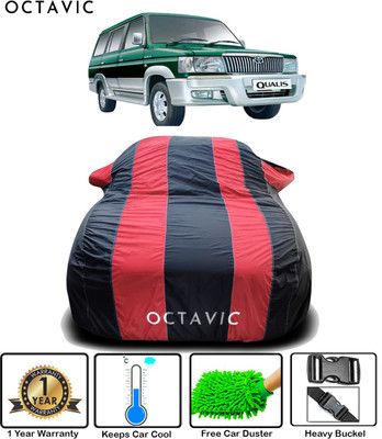 octavic Car Cover For Toyota Qualis (With Mirror Pockets)(Red)
