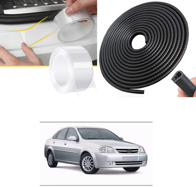 PRTEK Aluminium, Rubber Car Bumper Guard(Black, Pack of 2, Chevrolet, Optra)