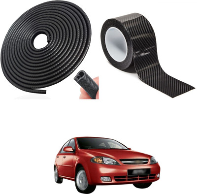 PRTEK Aluminium, Rubber Car Door Guard(Black, Pack of 2, Chevrolet, Optra SRV)