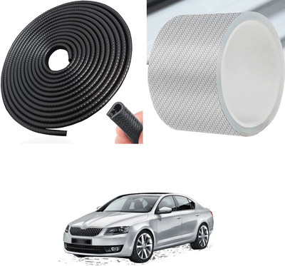 PRTEK Aluminium, Rubber Car Door Guard(Black, Pack of 2, Skoda, Octavia)
