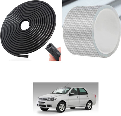 PRTEK Aluminium, Rubber Car Door Guard(Black, Pack of 2, Fiat, Siena)