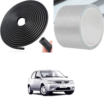 PRTEK Aluminium, Rubber Car Bumper Guard(Black, Pack of 2, Mahindra, Logan)