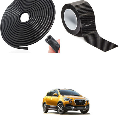 PRTEK Aluminium, Rubber Car Bumper Guard(Black, Pack of 2, Datsun, Universal For Car)