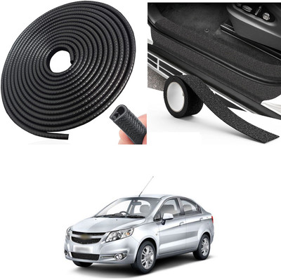 PRTEK Aluminium, Rubber Car Door Guard(Black, Pack of 2, Chevrolet, Sail)