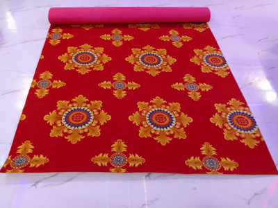 R CARPETS Red Silk Carpet(5 ft,  X 8 ft, Rectangle)