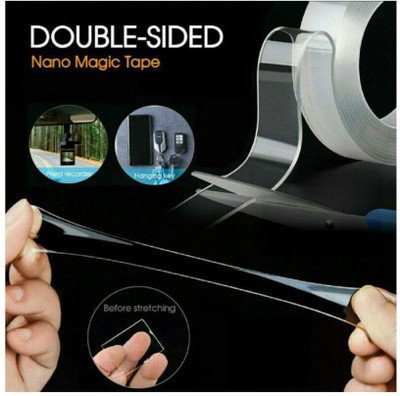 ActrovaX Double Sided Handheld Nano Double Side Gel Tape (Manual)(Set of 1, Clear)