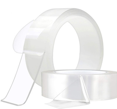 RHONNIUM Double Sided Desktop Gel Tape Nano Double Side (Manual)(Set of 1, Transparent)