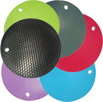 Smiling Cart COASTER-6PC Silicone Trivet(Pack of 6)
