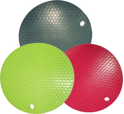 Smiling Cart COASTER-3PC-E Silicone Trivet(Pack of 3)