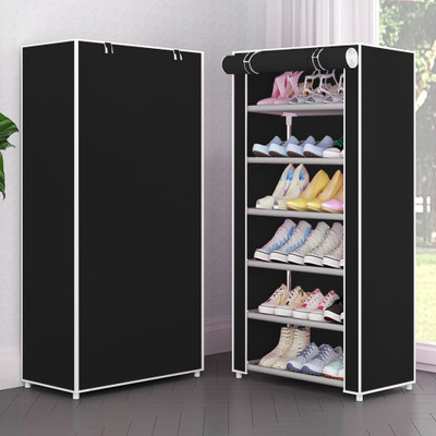 FurniGully PP Collapsible Wardrobe(Finish Color - Black, DIY(Do-It-Yourself))