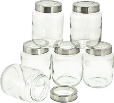 Machak Glass Cereal Dispenser  - 1000 ml(Pack of 6, Clear)