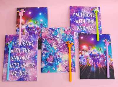 Tera13 unicorn A4 Diary ruled 60 Pages(Multicolor, Pack of 10)