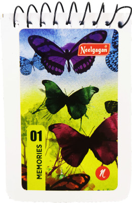 NEELGAGAN Spiral Note Pad No. 1, (9.0cm x 6.2cm) P-25 Pocket-size Diary Ruled 80 Pages(80, Pack of 25)