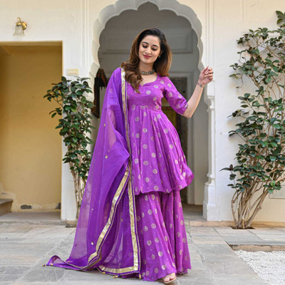 Palki Fashions Women Kurta Sharara Dupatta Set