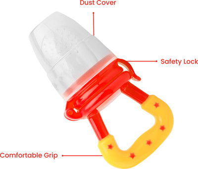 Minifellas FRUIT SILICONE NIBBLER Teether and Feeder(Orange)