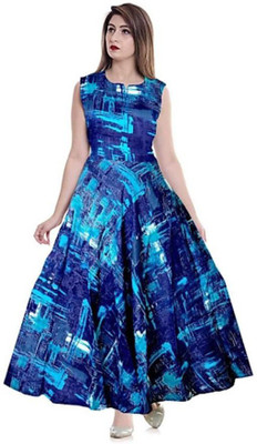 City Craft Flared/A-line Gown(Blue)