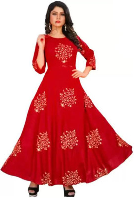 City Craft Flared/A-line Gown(Red)