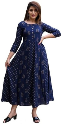 City Craft Flared/A-line Gown(Dark Blue)