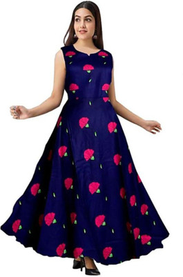 City Craft Flared/A-line Gown(Multicolor)