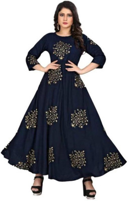 City Craft Flared/A-line Gown(Dark Blue)