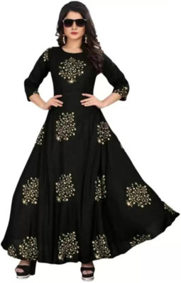 City Craft Flared/A-line Gown(Black)
