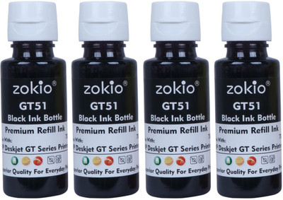 ZOKIO Ink Black Pack Of 4 For HP Ink Tank 310,315,319,410,415,419 GT5810,GT5820 Black Ink Bottle