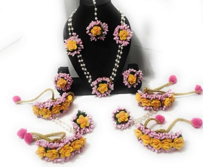 BALIKA VADHU Fabric Pink, Yellow Jewellery Set(Pack of 1)