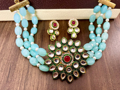 SUBHARPIT Brass Gold-plated Multicolor Jewellery Set(Pack of 1)