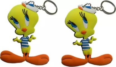 Teczest Yellow Bird Cartoon Character Combo Pack Doublesided ( 2 Pcs ) Key Chain Key Chain