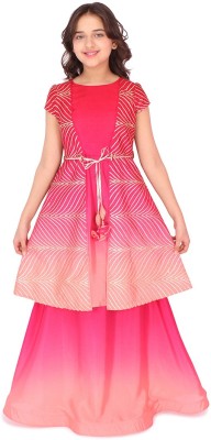 Cutecumber Baby Girls Party(Festive) Kurta Skirt(Pink)