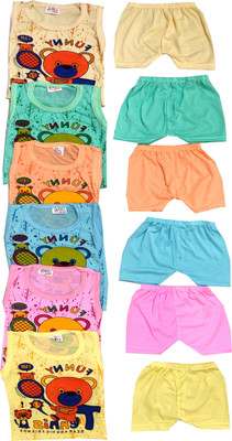 FIRST STEP ENTERPRISES Baby Boys & Baby Girls Casual T-shirt Shorts(Multicolor)