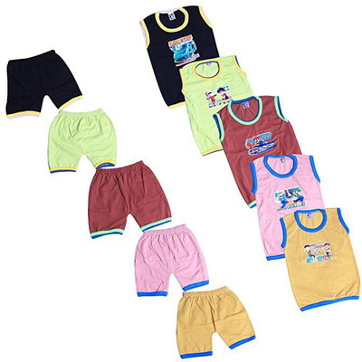 Zipwell Baby Boys & Baby Girls Casual T-shirt Shorts(**More than 9 designs and colors, will be shipped as per stock availability)
