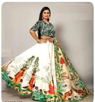 Pancham Printed Semi Stitched Lehenga Choli(Multicolor)