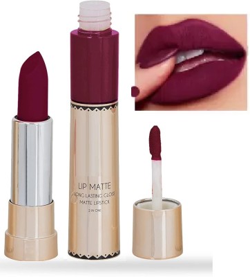 Latixmat Lip Matte 2 IN 1 Long Lasting Matte & Gloss Lipstick(wine, 8 g)