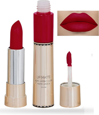 Latixmat MATTE LIPS LONG LASTING GLOSS MATTE LIPSTICK 2 IN 1(red, 8 g)