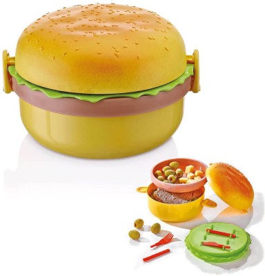 Bluebell Burger Lunch Box for Office and School use, Leak Proof Dual Compartment box 2 Containers Lunch Box(920 ml)