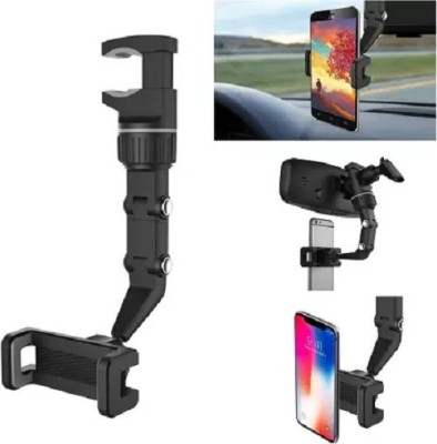 MECKWELL Rear View Mirror Mount Phone 360 Degree Rotation GPS Navigator Car Holder Stand Mobile Holder