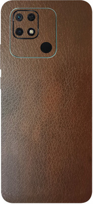 BugguSkin Redmi 10C, Redmi 10c Mobile Skin(Ultra Super Brown Leather Skin With High Matte Finish.)