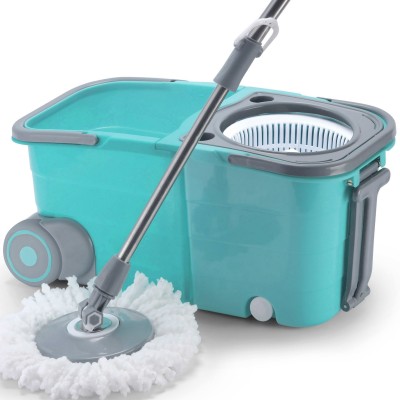 V-MOP Premium Magic Twin Double Bucket Spin Mop (( 6 Months Warranty on Rod Set )) Mop Set(Multicolor)