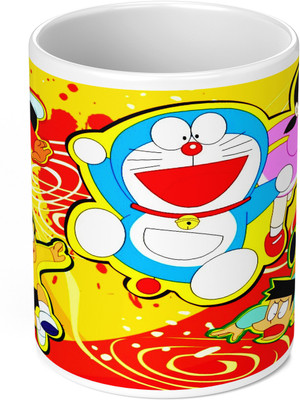 TrendoPrint (NM-68)_Doraemon And Nobita Cup Compatible With Printed Ceramic Coffee Mug(350 ml)